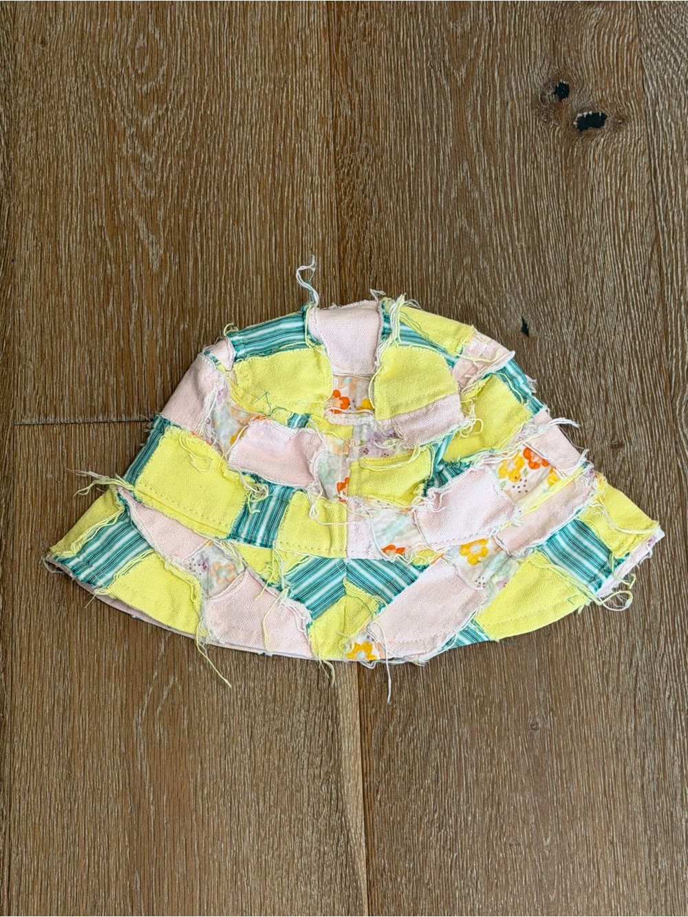 Urban Outfitters Patchwork Bucket Hat Yellow Pink Green